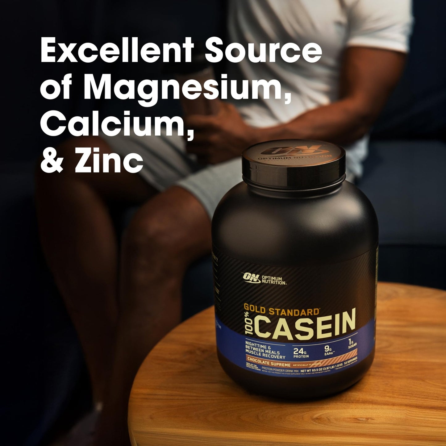 Optimum Nutrition Gold Standard 100% Micellar Casein Protein Powder, Slow Digesting, Helps Keep You Full, Overnight Muscle Recovery, Chocolate Supreme, 2 Pound (Packaging May Vary) - Maple Wellness Supplements