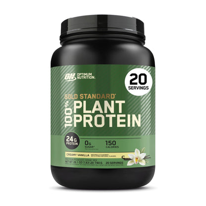 Optimum Nutrition Gold Standard 100% Plant Based Protein Powder, Gluten Free, Vegan Protein for Muscle Support and Recovery with Amino Acids - Creamy Vanilla, 20 Servings (Packaging May Vary) - Maple Wellness Supplements