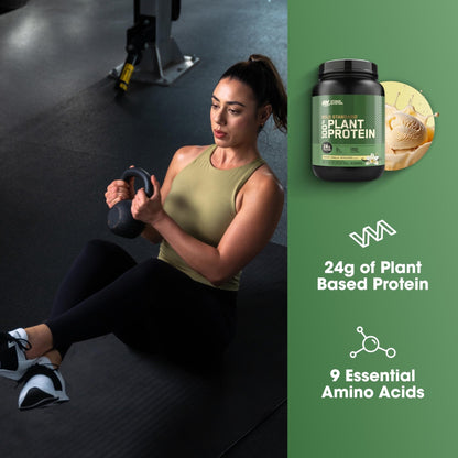 Optimum Nutrition Gold Standard 100% Plant Based Protein Powder, Gluten Free, Vegan Protein for Muscle Support and Recovery with Amino Acids - Creamy Vanilla, 20 Servings (Packaging May Vary) - Maple Wellness Supplements