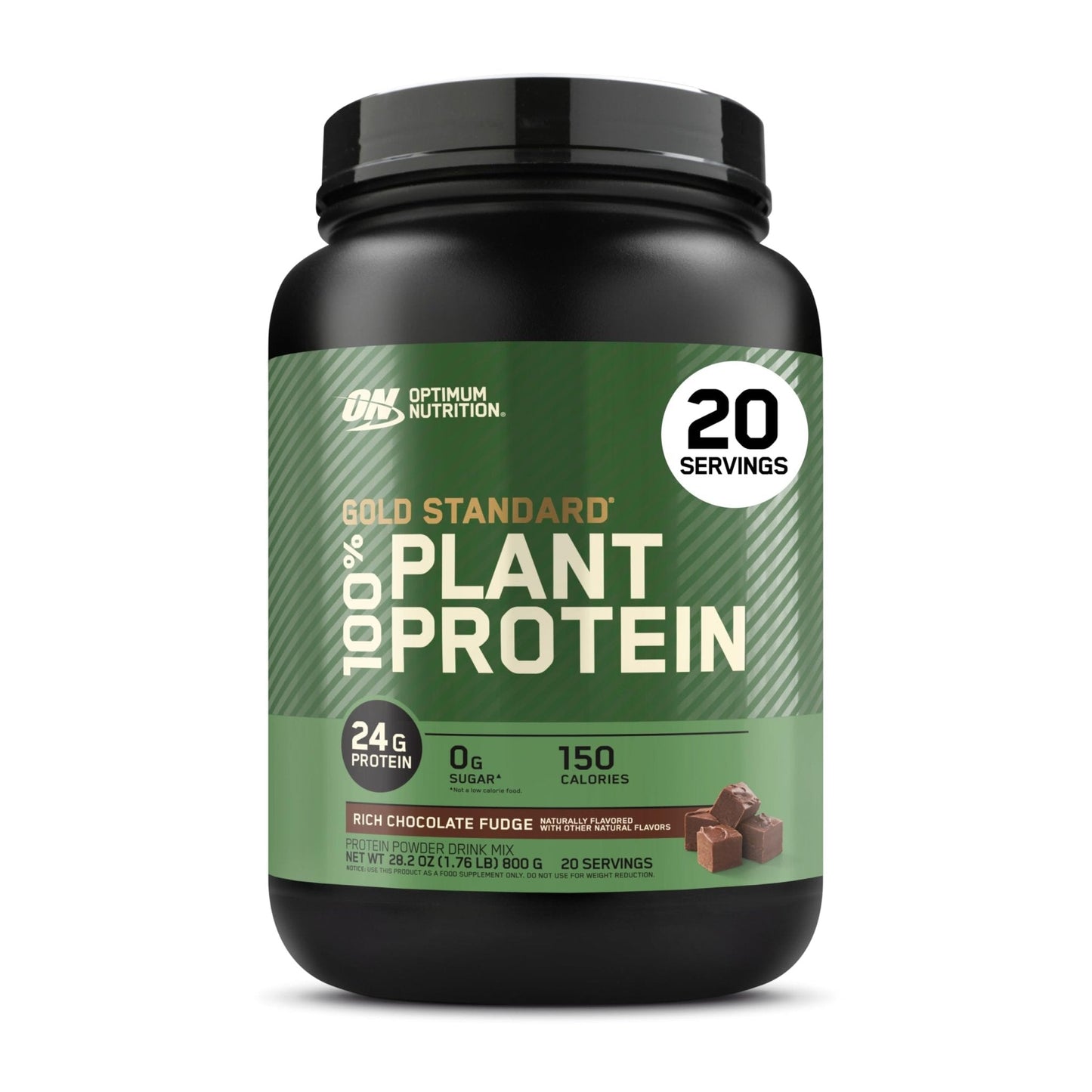 Optimum Nutrition Gold Standard 100% Plant Based Protein Powder, Gluten Free, Vegan Protein for Muscle Support and Recovery with Amino Acids - Rich Chocolate Fudge, 20 Servings (Packaging May Vary) - Maple Wellness Supplements