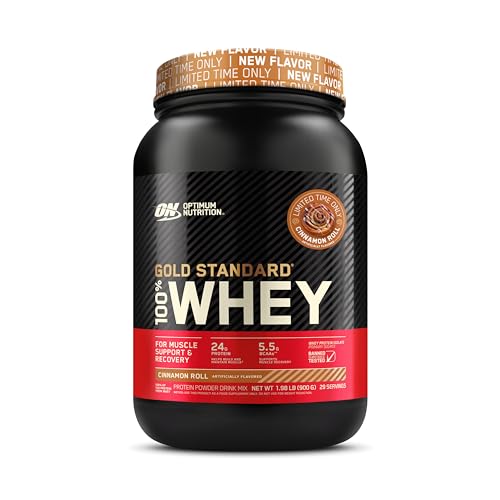 Optimum Nutrition Gold Standard 100% Whey Protein Powder, Cinnamon Roll, 2 Pound - Maple Wellness Supplements