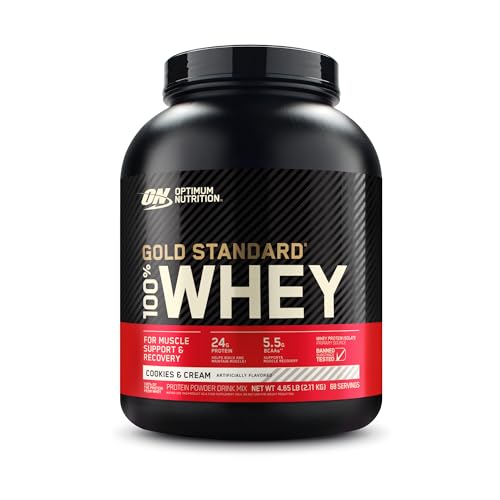 Optimum Nutrition Gold Standard 100% Whey Protein Powder, Cookies & Cream, 5 Pound - Maple Wellness Supplements