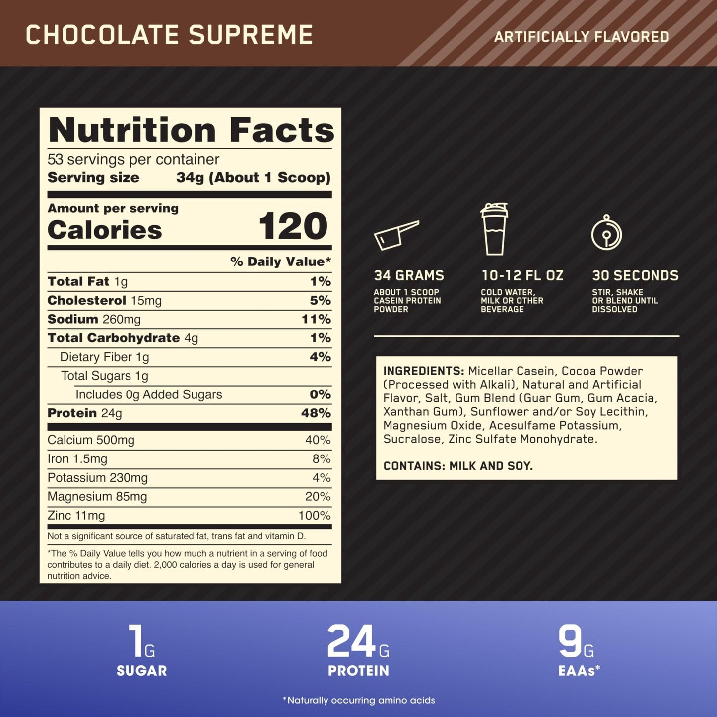 Optimum Nutrition Gold Standard 100% Whey Protein Powder, Double Rich Chocolate - Maple Wellness Supplements