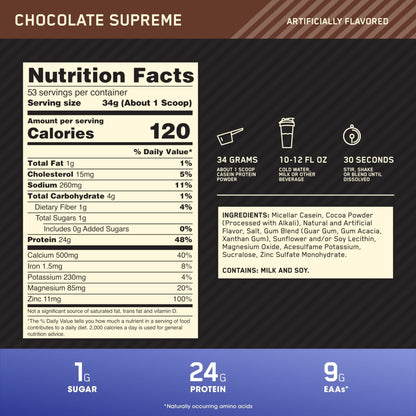 Optimum Nutrition Gold Standard 100% Whey Protein Powder, Double Rich Chocolate - Maple Wellness Supplements