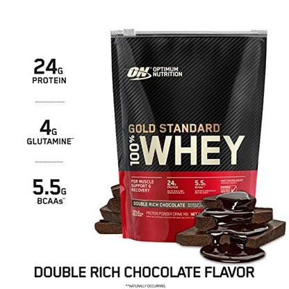 Optimum Nutrition Gold Standard 100% Whey Protein Powder, Double Rich Chocolate - Maple Wellness Supplements