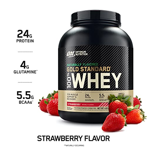 Optimum Nutrition Gold Standard 100% Whey Protein Powder, Naturally Flavored Strawberry - Maple Wellness Supplements