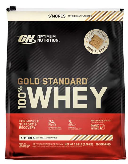 Optimum Nutrition Gold Standard 100% Whey Protein Powder, S'More Flavor, 5 Pound - Maple Wellness Supplements