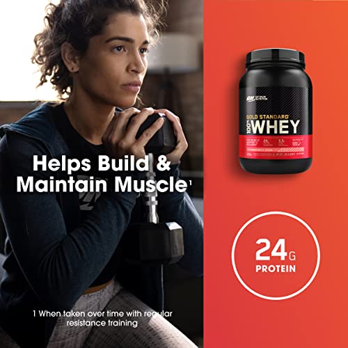 Optimum Nutrition Gold Standard 100% Whey Protein Powder, Strawberries & Cream - Maple Wellness Supplements