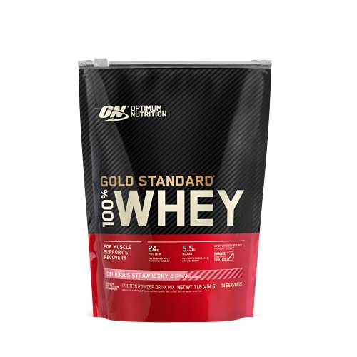 Optimum Nutrition Gold Standard 100% Whey Protein Powder, Strawberry, 1 Pound - Maple Wellness Supplements