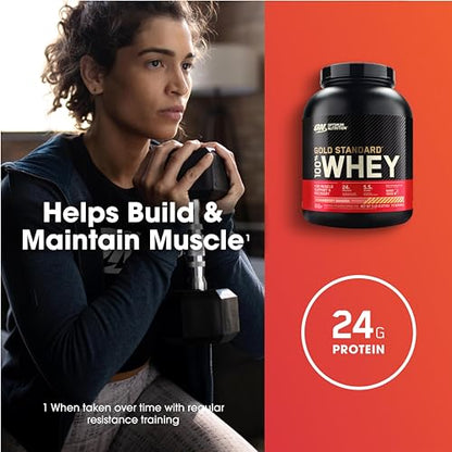 Optimum Nutrition Gold Standard 100% Whey Protein Powder, Strawberry Banana - Maple Wellness Supplements
