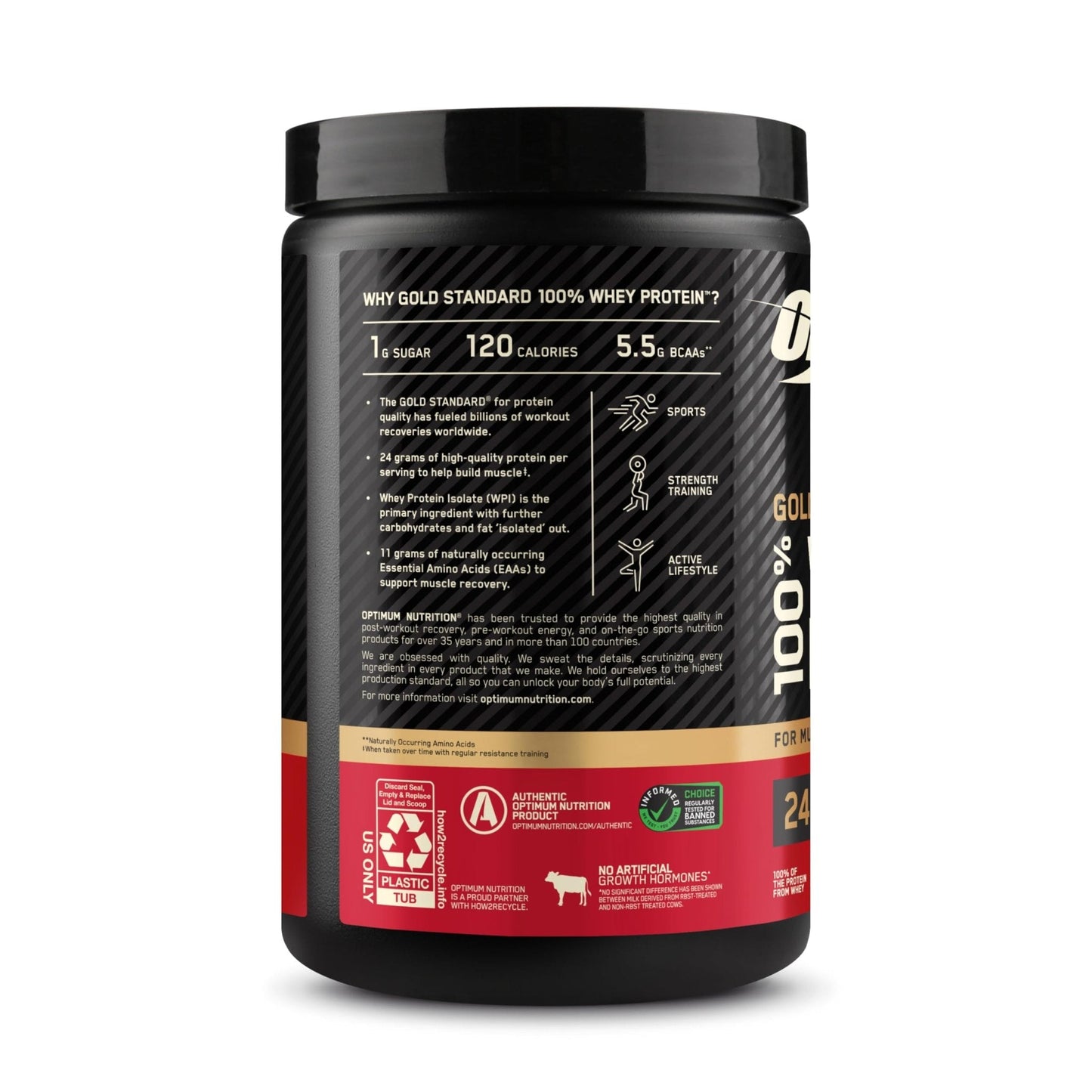 Optimum Nutrition Gold Standard 100% Whey Protein Powder, Vanilla Ice Cream, 0.68 Pound (Pack of 1) - Maple Wellness Supplements