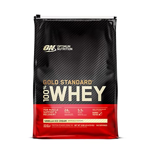 Optimum Nutrition Gold Standard 100% Whey Protein Powder, Vanilla Ice Cream, 10 Pound - Maple Wellness Supplements
