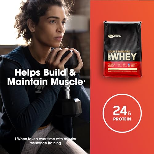 Optimum Nutrition Gold Standard 100% Whey Protein Powder, Vanilla Ice Cream, 10 Pound - Maple Wellness Supplements
