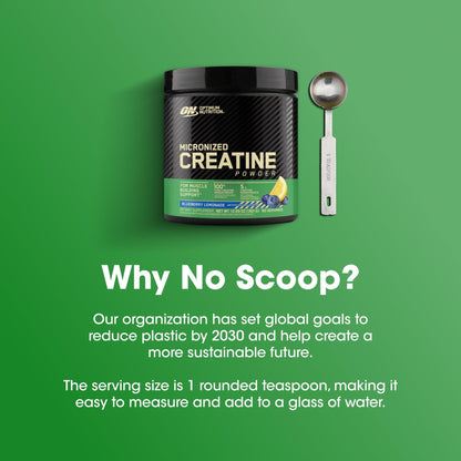 Optimum Nutrition Micronized Creatine Monohydrate Powder, Blueberry Lemonade Creatine, 60 Servings, 360 Grams (Packaging May Vary) - Maple Wellness Supplements