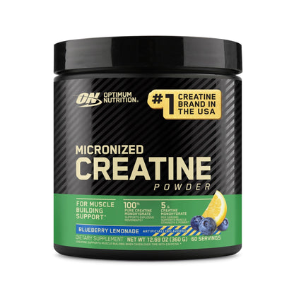 Optimum Nutrition Micronized Creatine Monohydrate Powder, Blueberry Lemonade Creatine, 60 Servings, 360 Grams (Packaging May Vary) - Maple Wellness Supplements