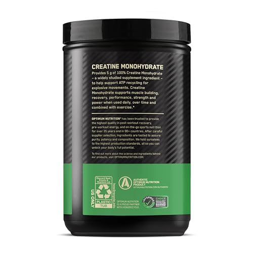 Optimum Nutrition Micronized Creatine Monohydrate Powder, Unflavored, 120 Servings, 600 Grams (Packaging May Vary) - Maple Wellness Supplements