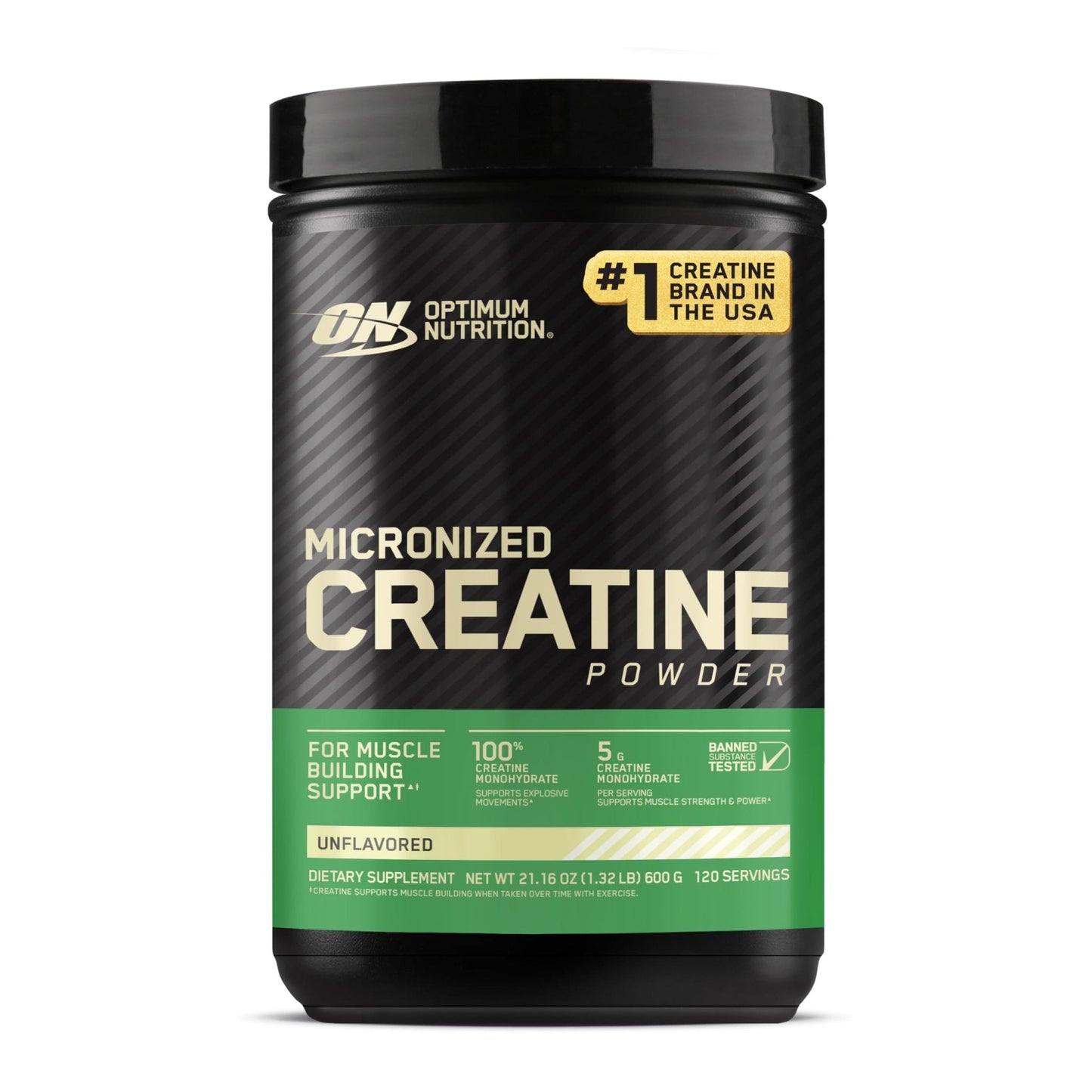 Optimum Nutrition Micronized Creatine Monohydrate Powder, Unflavored, 120 Servings, 600 Grams (Packaging May Vary) - Maple Wellness Supplements