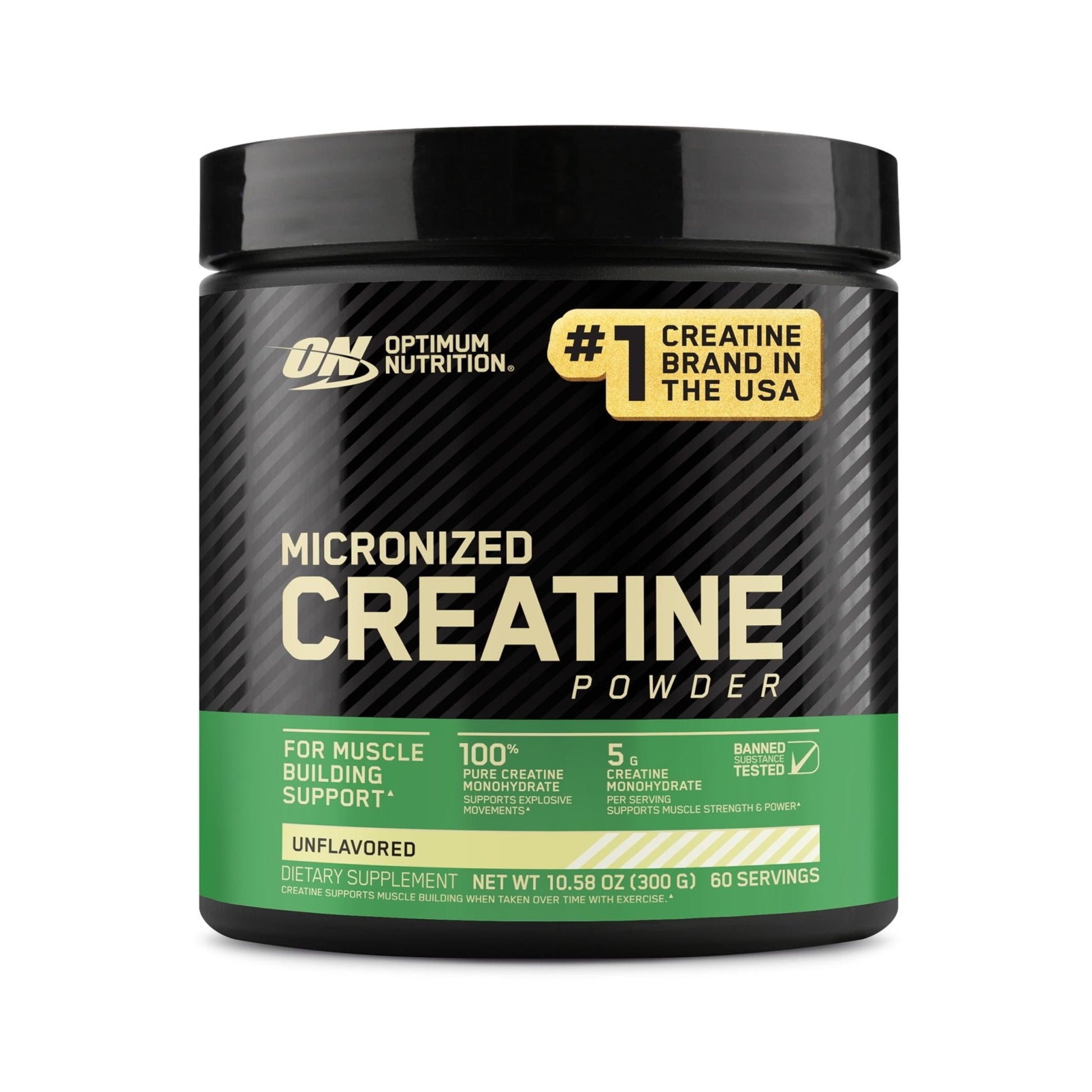 Optimum Nutrition Micronized Creatine Monohydrate Powder, Unflavored, 60 Servings, 300 Grams (Packaging May Vary) - Maple Wellness Supplements