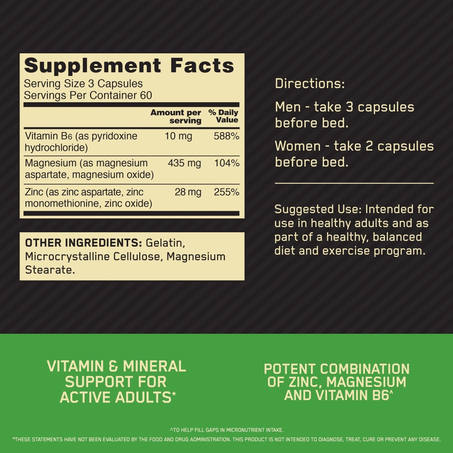 Optimum Nutrition Muscle Recovery and Endurance Supplement for Men and Women, Zinc and Magnesium Supplement, 180 Count - Maple Wellness Supplements