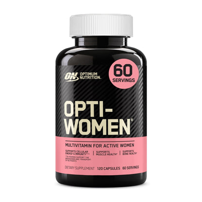 Optimum Nutrition Opti-Women, Vitamin C, Zinc and Vitamin D for Immune Support Womens Daily Multivitamin Supplement with Iron, Capsules, 120 Count - Maple Wellness Supplements
