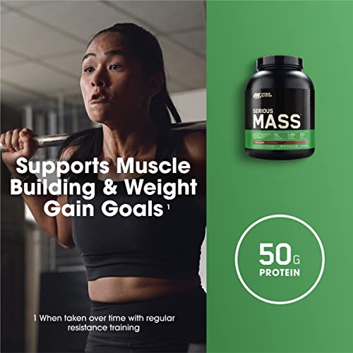 Optimum Nutrition Serious Mass, Weight Gainer Protein Powder, Chocolate, 6 Pound - Maple Wellness Supplements
