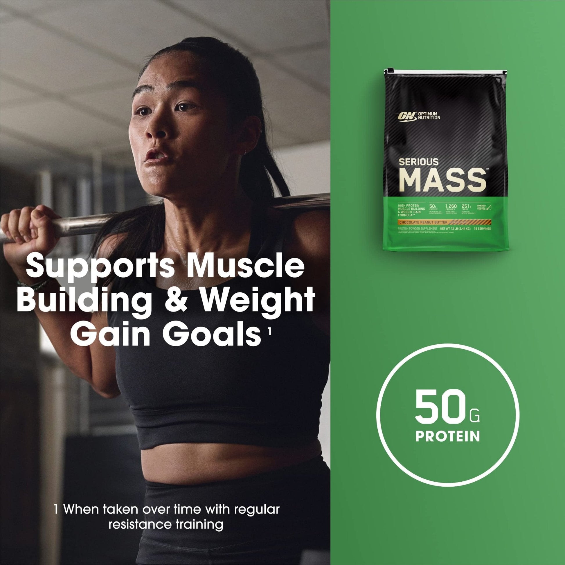 Optimum Nutrition Serious Mass, Weight Gainer Protein Powder for Muscle Gain, Added - Maple Wellness Supplements