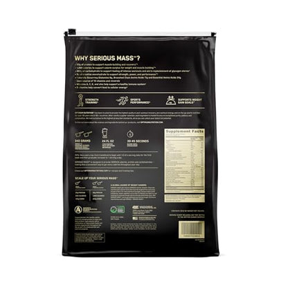 Optimum Nutrition Serious Mass Weight Gainer Protein Powder Vitamin C Zinc and Vitamin - Maple Wellness Supplements