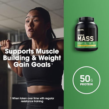 Optimum Nutrition Serious Mass, Weight Gainer Protein Powder with Creatine, Added - Maple Wellness Supplements