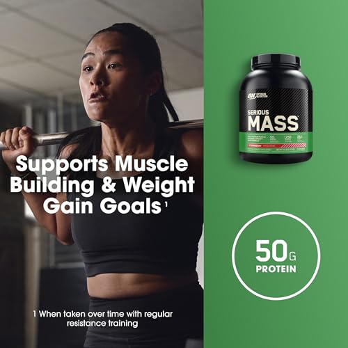 Optimum Nutrition Serious Mass, Weight Gainer Protein Powder with Immune Support - Maple Wellness Supplements