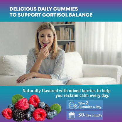 Optiwav Cortisol Reducer Gummies for Women Men - 13-in-1 Daily Cortisol Detox Manager Supports Stress Mood Balance Focus & Health Balance - Reduce High Cortisol with Ashwagandha Magnesium L-Theanine - Maple Wellness Supplements