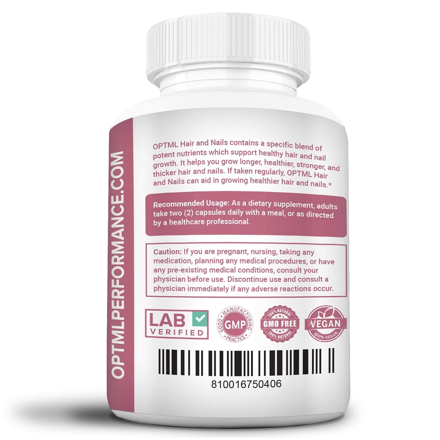 OPTML Hair and Nail Vitamins for Hair Growth and Thickness, Biotin-Infused Hair Pills, Hair Vitamins for Faster Hair Growth and Healthy Nails, for Women and Men, 60 Capsules - Maple Wellness Supplements