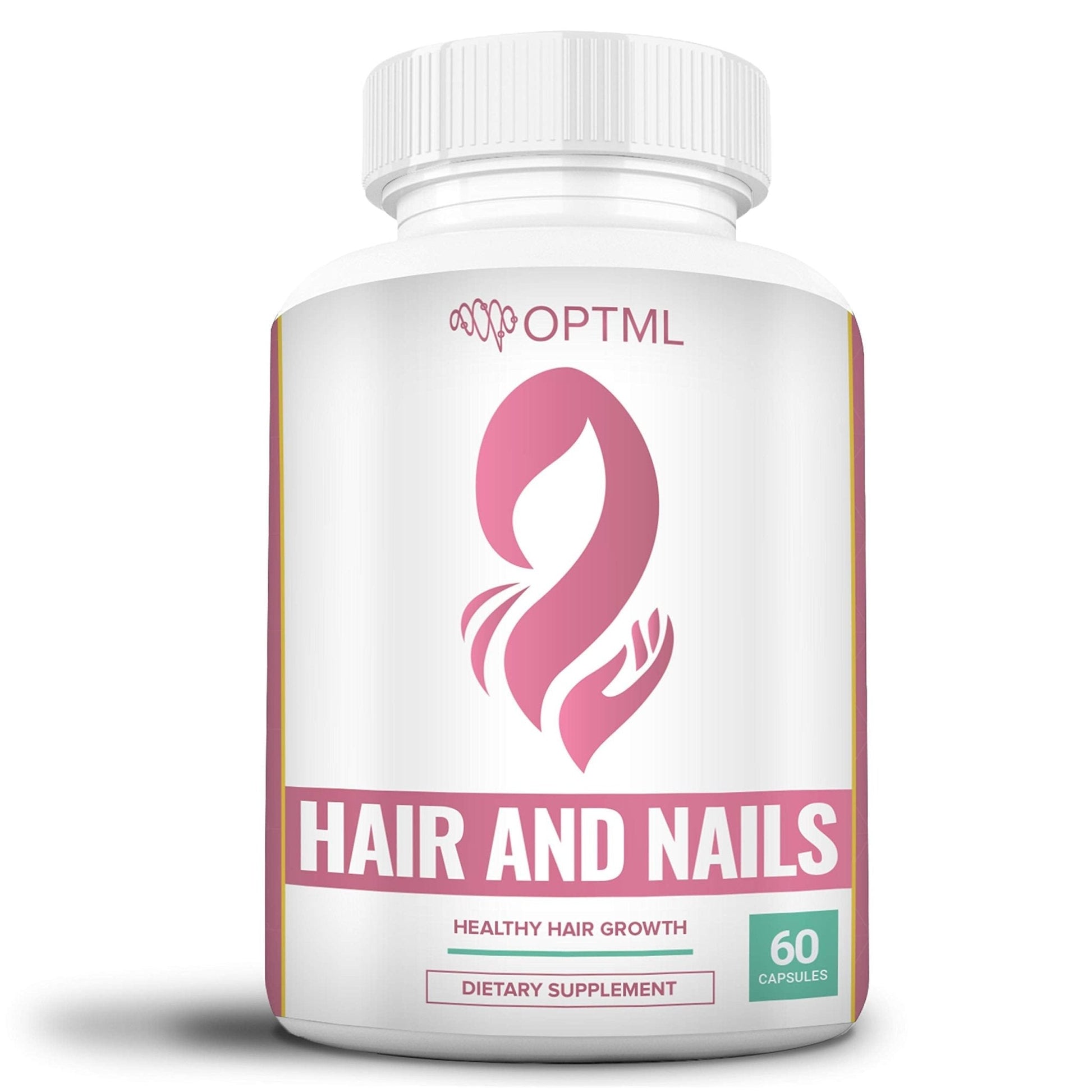 OPTML Hair and Nail Vitamins for Hair Growth and Thickness, Biotin-Infused Hair Pills, Hair Vitamins for Faster Hair Growth and Healthy Nails, for Women and Men, 60 Capsules - Maple Wellness Supplements