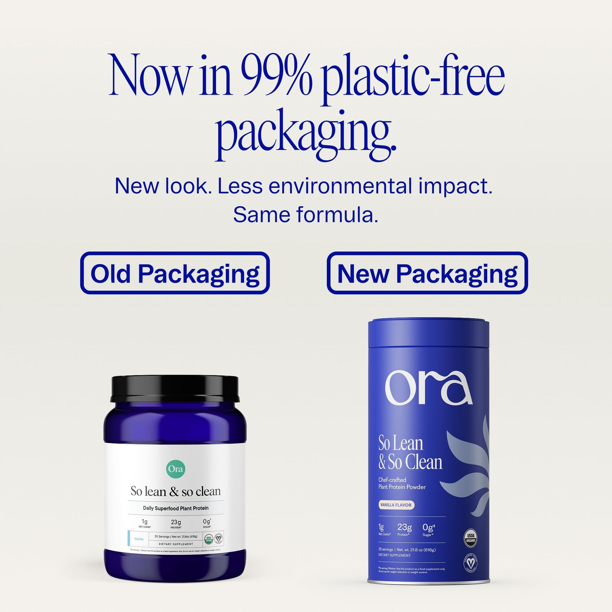 Ora Organic Plant-Based Protein Powder - 23g Protein for Women and Men - Vanilla Flavor 20 Servings, Vegan, Clean Protein - Maple Wellness Supplements