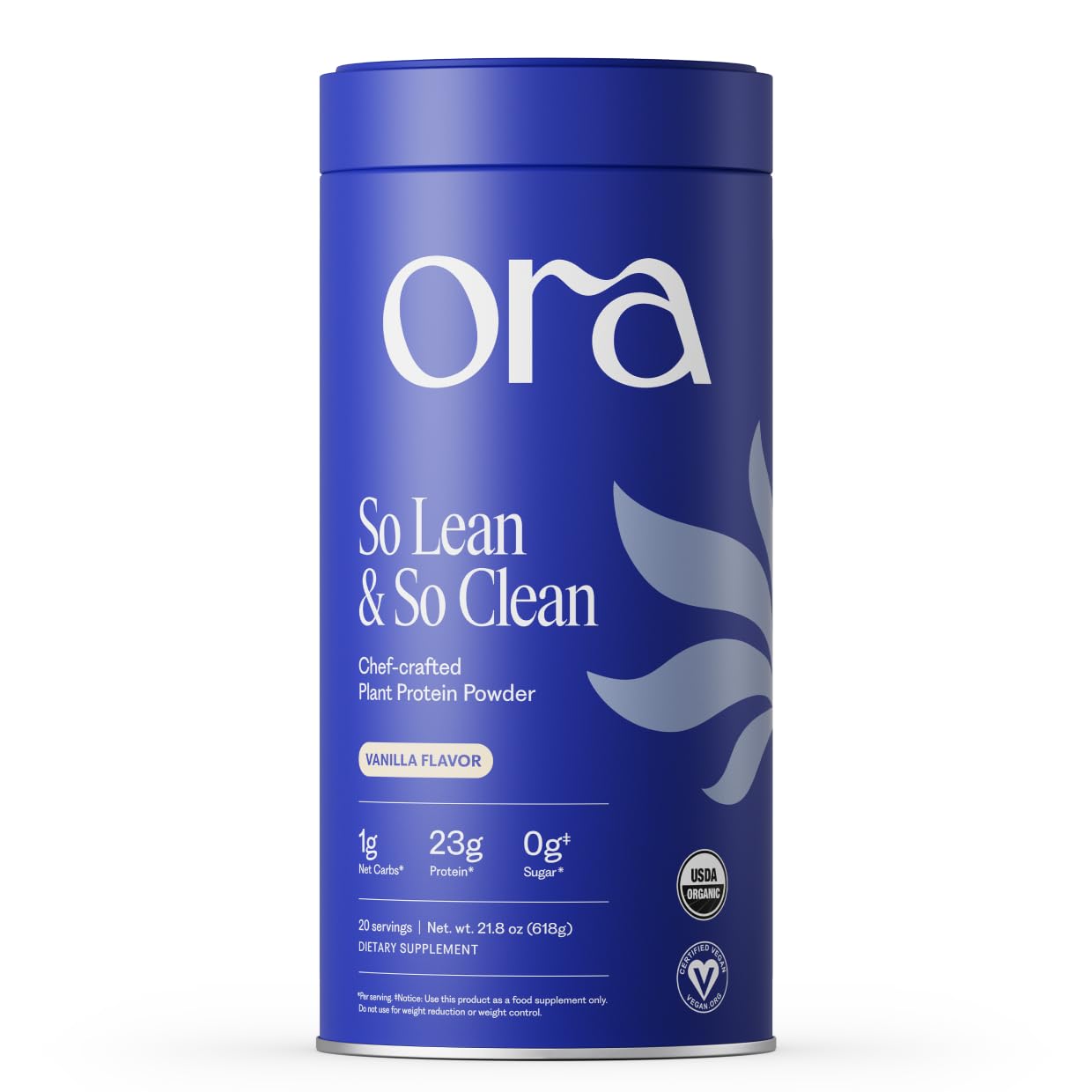 Ora Organic Plant-Based Protein Powder - 23g Protein for Women and Men - Vanilla Flavor 20 Servings, Vegan, Clean Protein - Maple Wellness Supplements