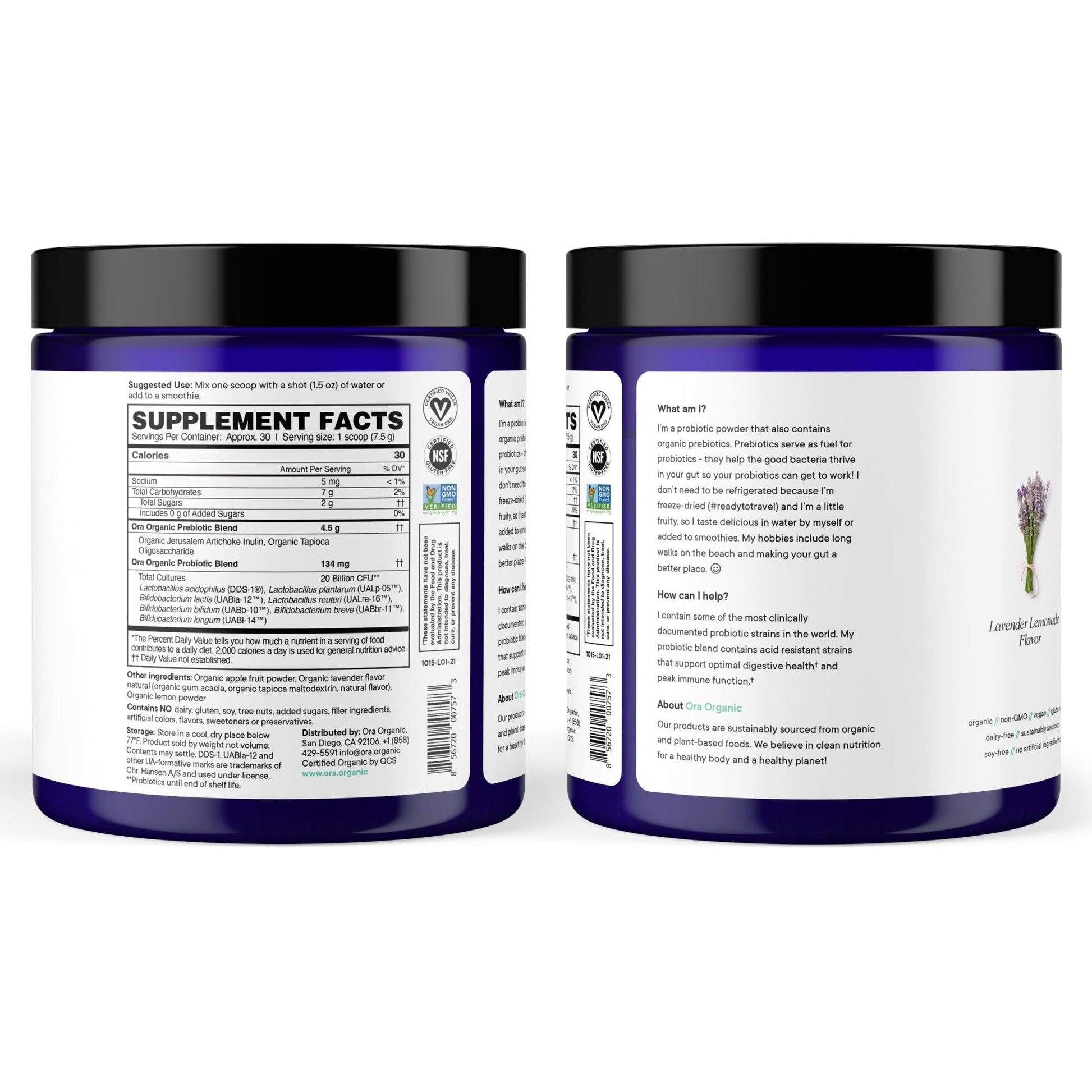 Ora Organic Prebiotic and Probiotic Powder Supplement - 20 Billion Probiotics, 7 Strains for Best Prebiotic Powder, Non-GMO, Probiotics for Women, Men & Kids - Maple Wellness Supplements