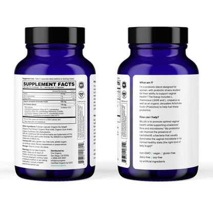 Ora Organic Prebiotics and Probiotics for Women - Lactobacillus for Vaginal and Urinary Tract Health, Contains 16 Billion CFU, 6 Strains - 1 Month Supply, 60 Vegan Probiotic Capsules - Maple Wellness Supplements