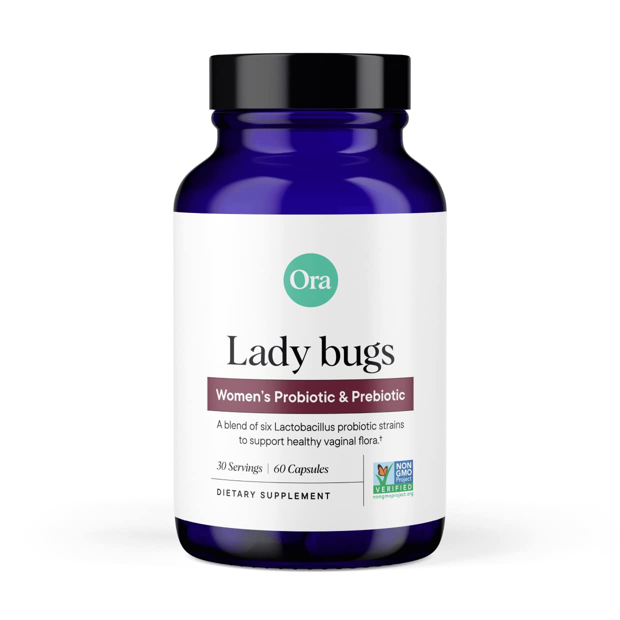 Ora Organic Prebiotics and Probiotics for Women - Lactobacillus for Vaginal and Urinary Tract Health, Contains 16 Billion CFU, 6 Strains - 1 Month Supply, 60 Vegan Probiotic Capsules - Maple Wellness Supplements