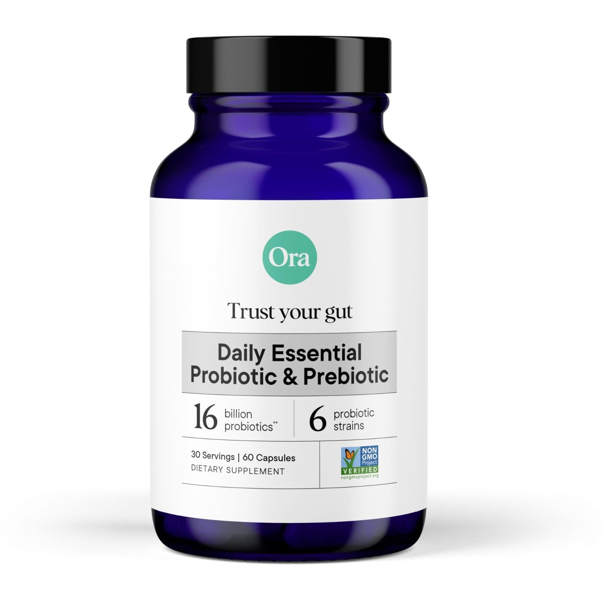 Ora Organic Probiotics with Prebiotics for Digestive Health 16 Billion CFU - Trust Your Gut - Strains - Acidophilus Lactobacillus Breve Bifidum Lactis - Maple Wellness Supplements