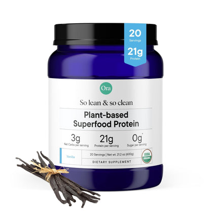 Ora Organic Protein Powder - 21g Plant-Based Protein for Women and Men Pre-Workout - Maple Wellness Supplements