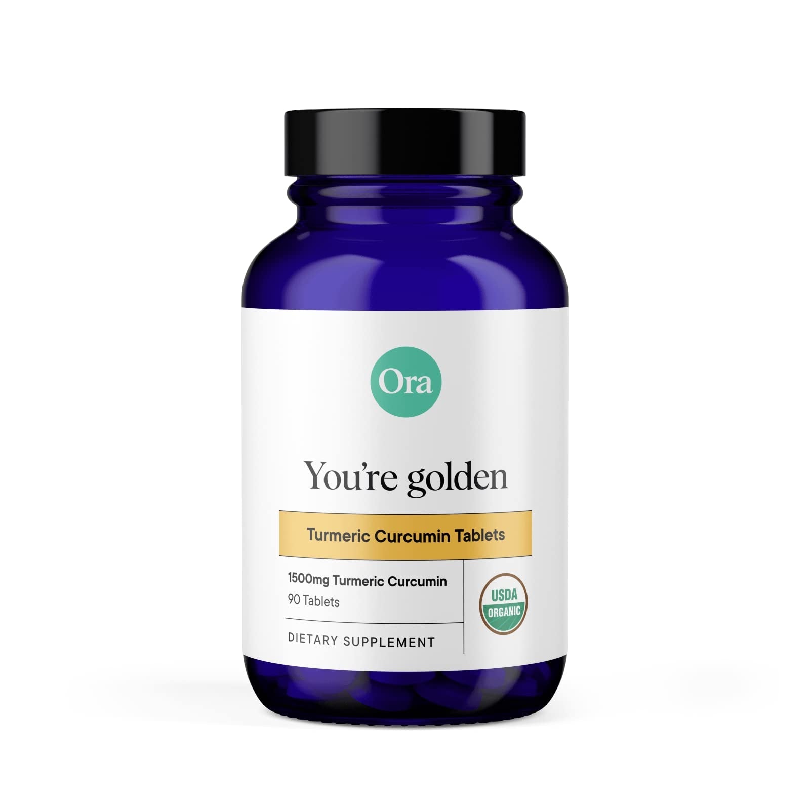 Ora Organic Turmeric Curcumin with Piperine - Pure Extracts for Joint Stress and Cardiovascular Health, Support Healthy Cognitive Function, No Filler Ingredients - 90 Vegan Tablets, 1 Month Supply - Maple Wellness Supplements