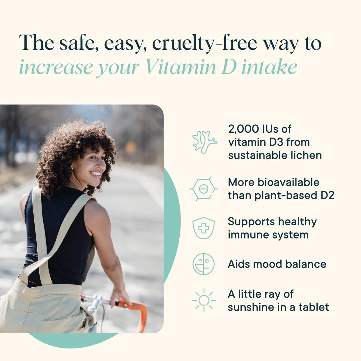 Ora Organic Vitamin D3 2000IU - Vegan Vitamin D Chewables from Lichen for Bone Health, Immune Support, & Mood | Maximum Absorption - 1 Month Supply, 30 Vegan Chewable Vanilla Tablets - Maple Wellness Supplements