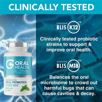 Oral Probiotics for Mouth Bad Breath Treatment for Adults: Dentist Formulated Advanced - Maple Wellness Supplements
