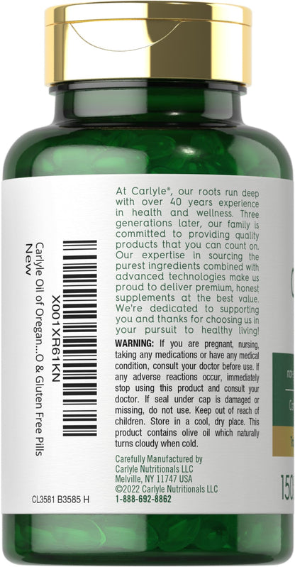 Oregano Oil Extract | Max Potency | 150 Softgel Capsules | Non-GMO and Gluten - Maple Wellness Supplements