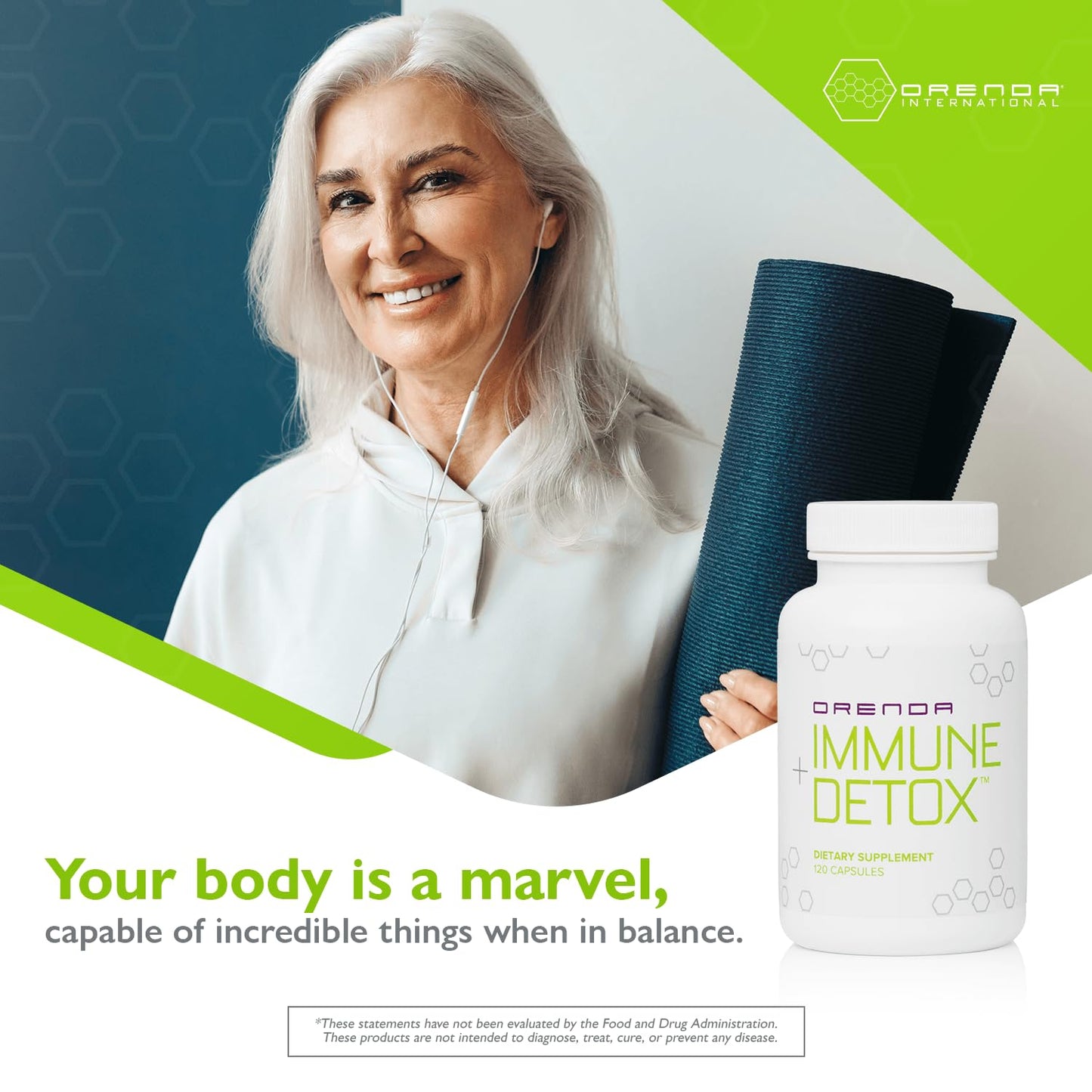 Orenda Immune + Detox - Specialized Formula with Calcium d-Glucarate, Beta 1,3 Glucans & IMMUSE® for Wellness and Balance - 120 Capsules - Maple Wellness Supplements