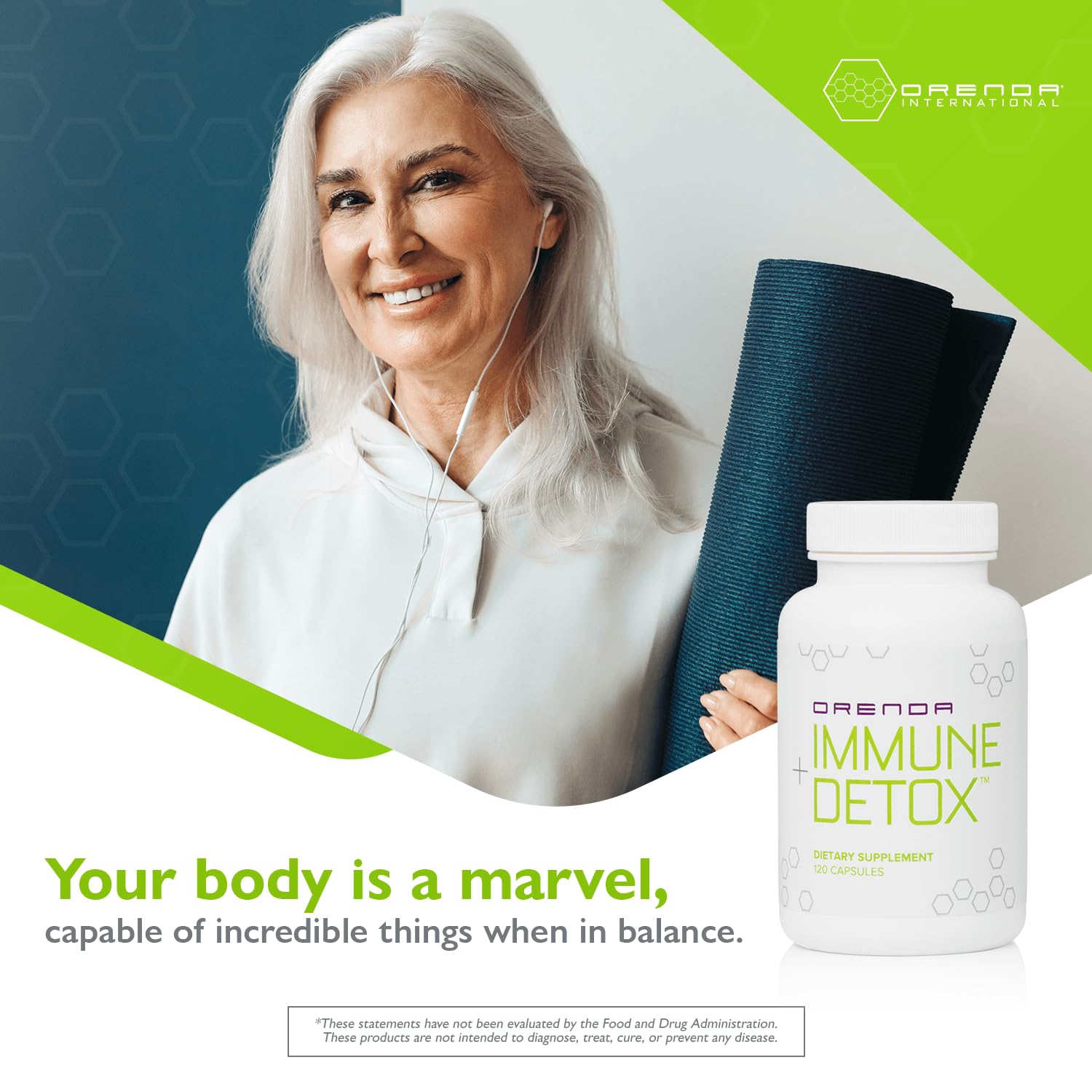 Orenda Immune + Detox - Specialized Formula with Calcium d-Glucarate, Beta 1,3 Glucans & IMMUSE® for Wellness and Balance - 120 Capsules - Maple Wellness Supplements