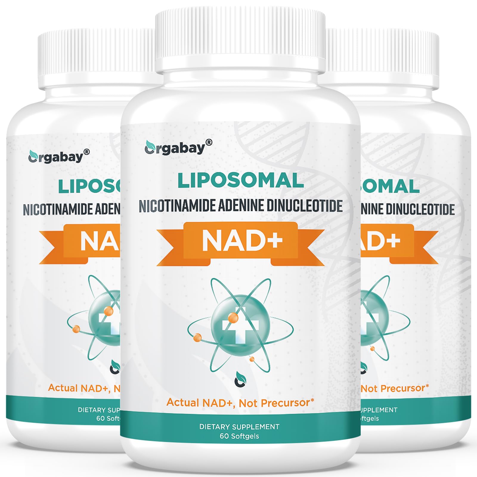Orgabay Liposomal NAD+ Supplement 500 mg, High Absorption, Boost NAD+ with TMG 250 mg, Actual NAD Plus More Efficient Than Nicotinamide Riboside, Support Cellular Energy, Healthy Aging | 180 Softgels - Maple Wellness Supplements