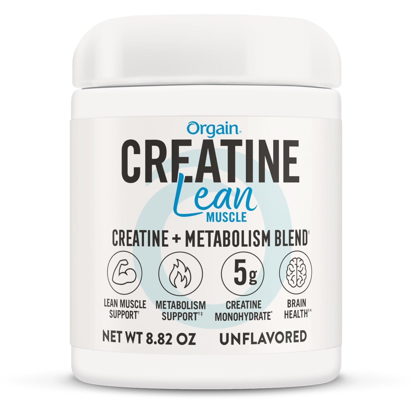 Orgain Micronized Creatine Monohydrate Lean Muscle Powder with Metabolism Blend, Unflavored, 50 Servings, Supports Muscle Strength and Brain Health, No Dairy or Soy, Gluten Free, Vegan - Maple Wellness Supplements