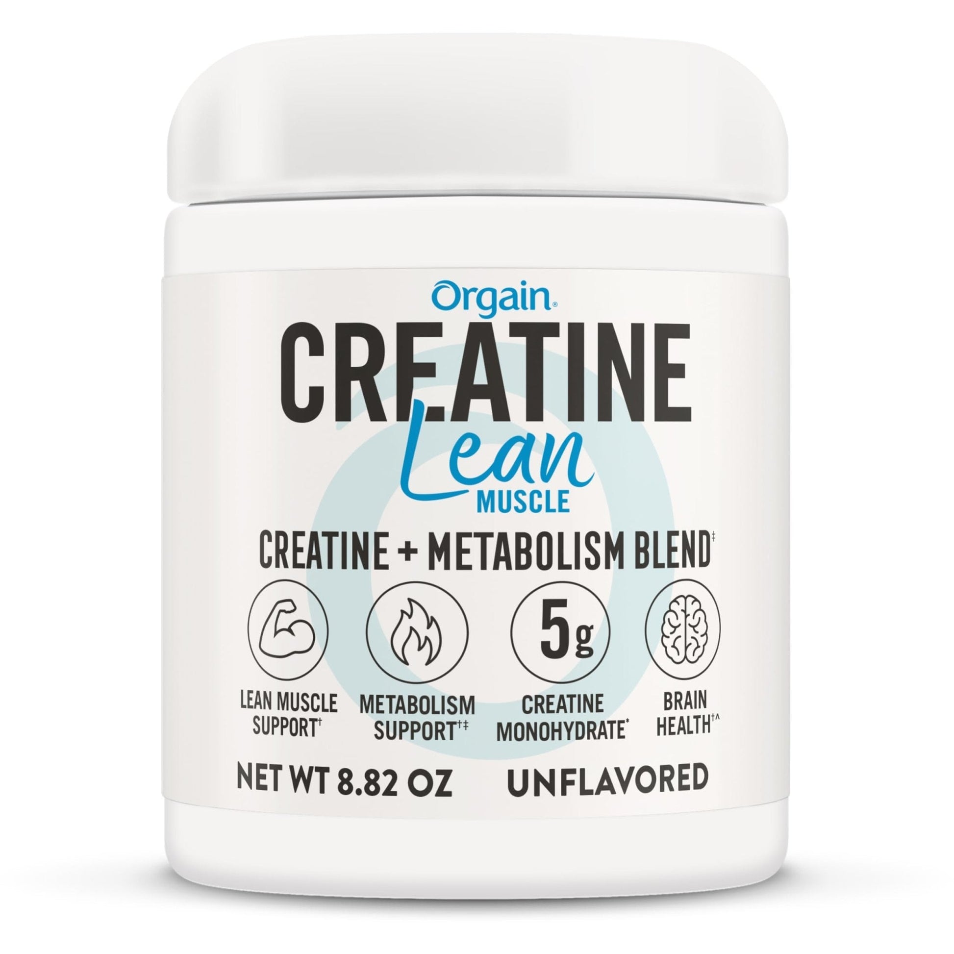 Orgain Micronized Creatine Monohydrate Lean Muscle Powder with Metabolism Blend, Unflavored, 50 Servings, Supports Muscle Strength and Brain Health, No Dairy or Soy, Gluten Free, Vegan - Maple Wellness Supplements