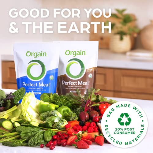 Orgain Organic Perfect Meal Replacement Protein Powder, Chocolate - 25g Plant Based - Maple Wellness Supplements