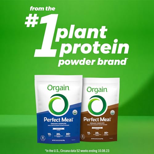 Orgain Organic Perfect Meal Replacement Protein Powder, Chocolate - 25g Plant Based - Maple Wellness Supplements